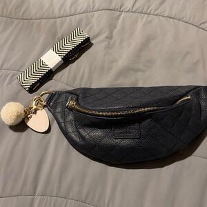 Quilted Black Leather Waist Bag